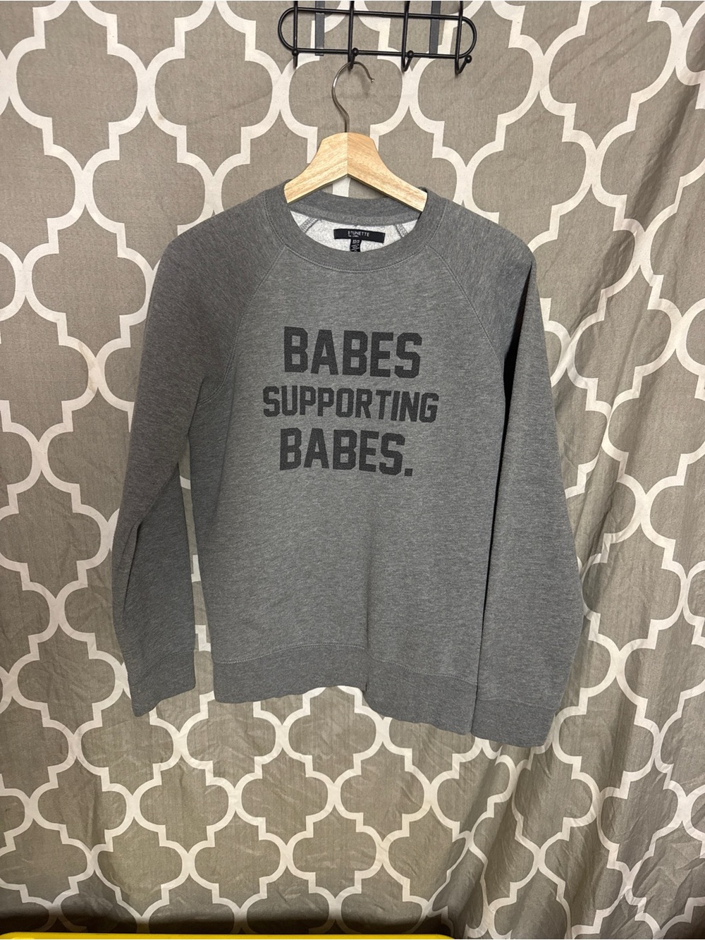 Brunette the Label Babes Supporting Babes Grey Crewneck Sweatshirt XS